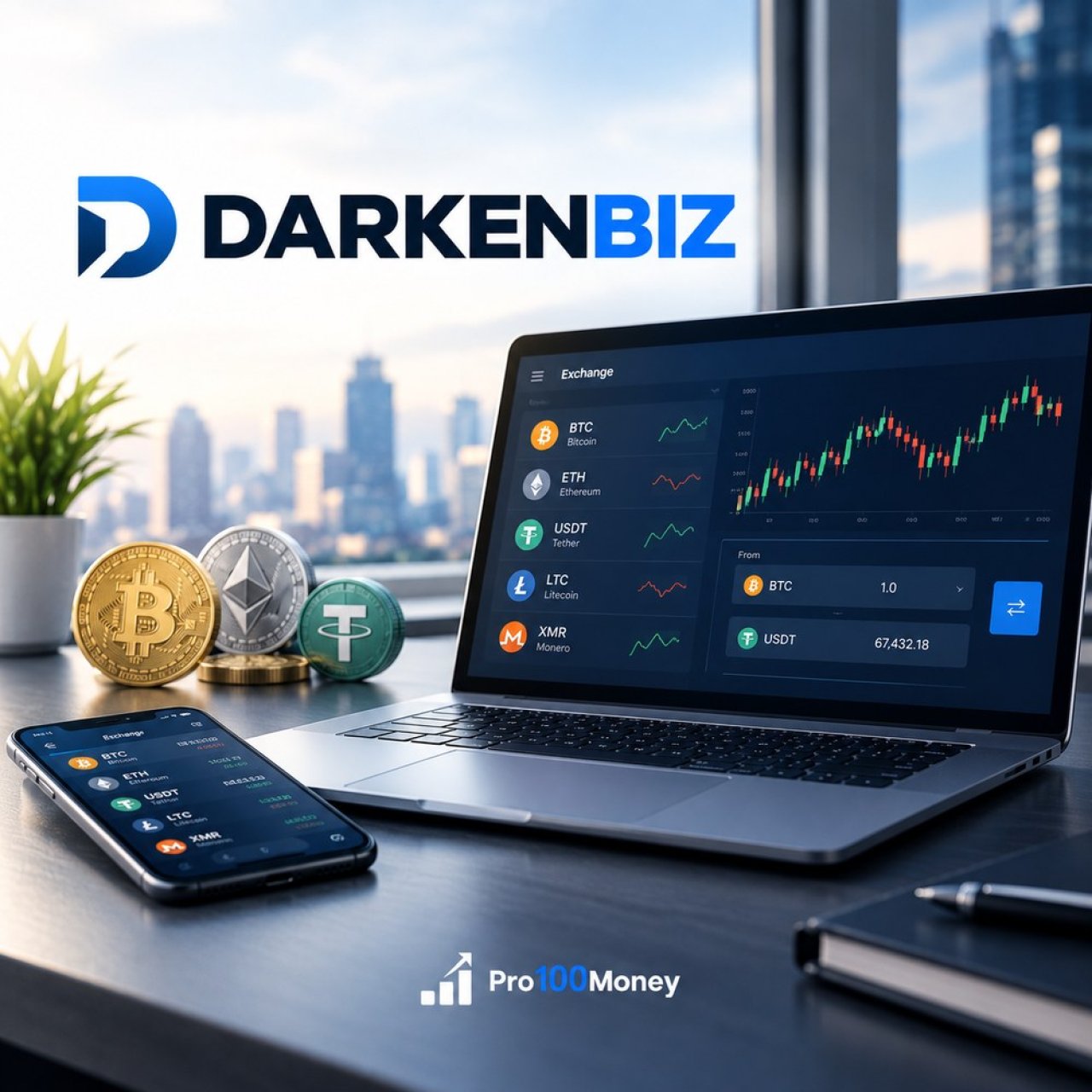DarkenBiz — обмен криптовалют